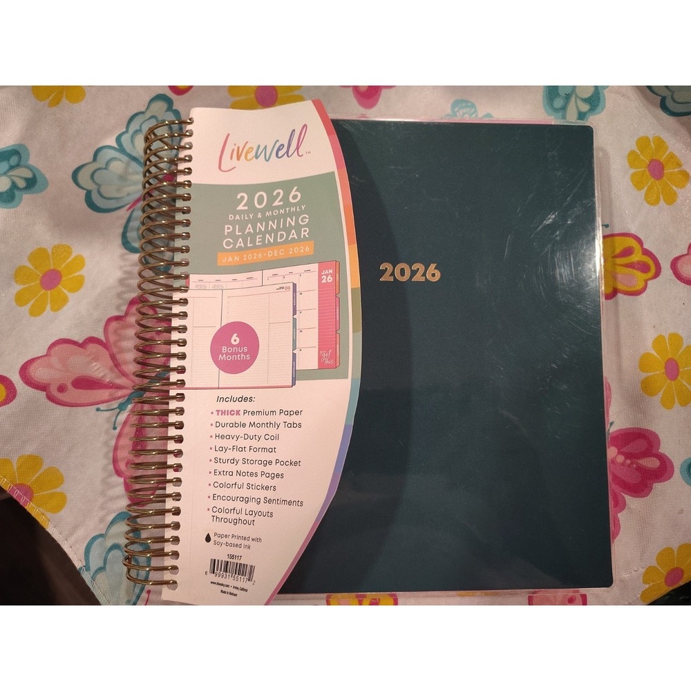 Livewell 2026 Daily and Monthly Planner Calendar, January 2026 - December 202...